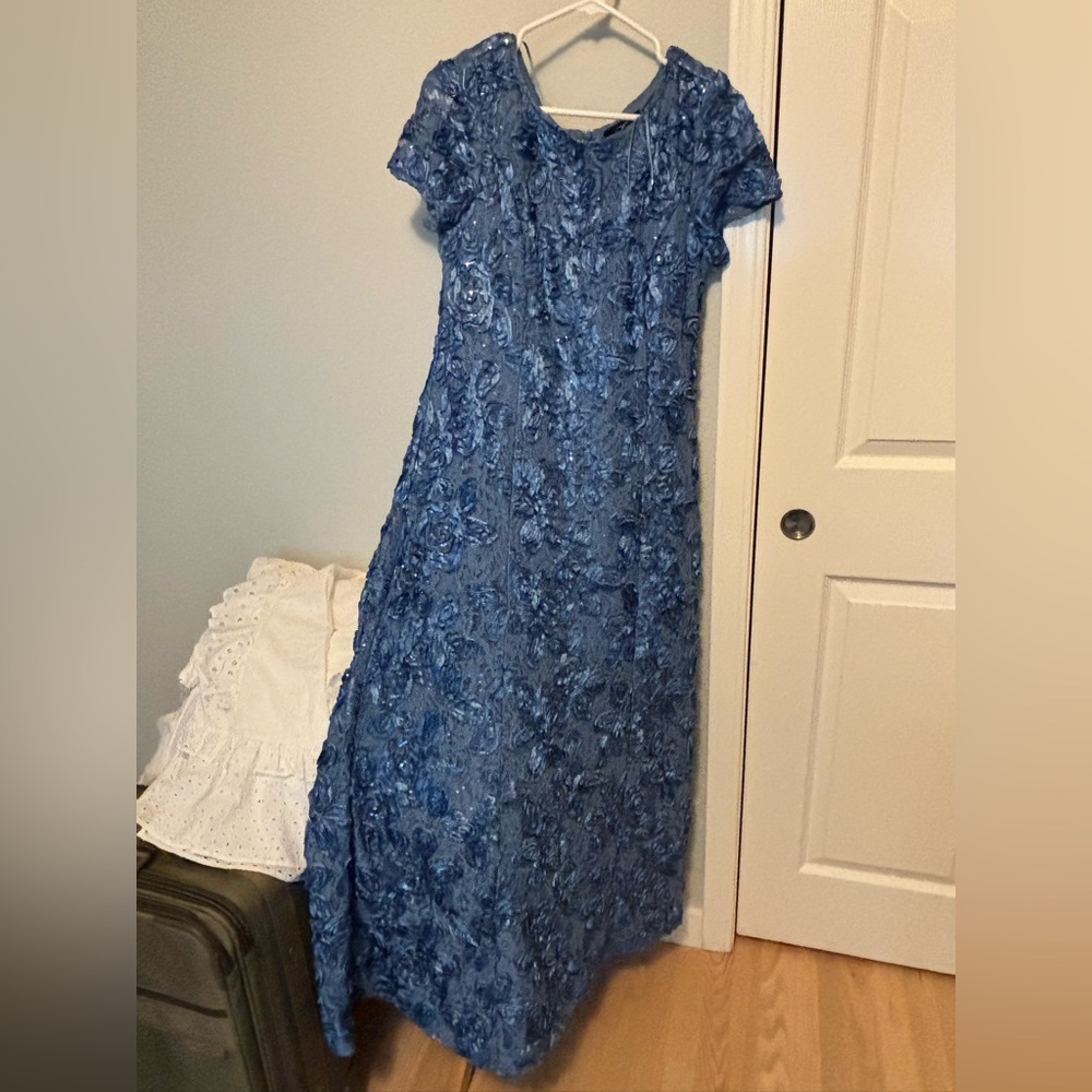 Alex Evenings (Periwinkle Blue?) Lace Maxi Dress